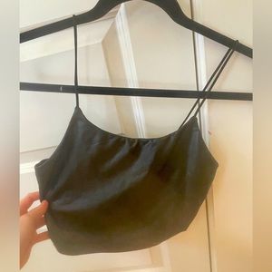 Faux leather crop tank top - size small
